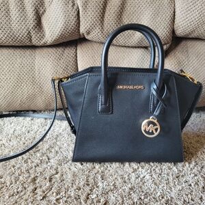 Michael Kors Black Satchel with Gold Accents